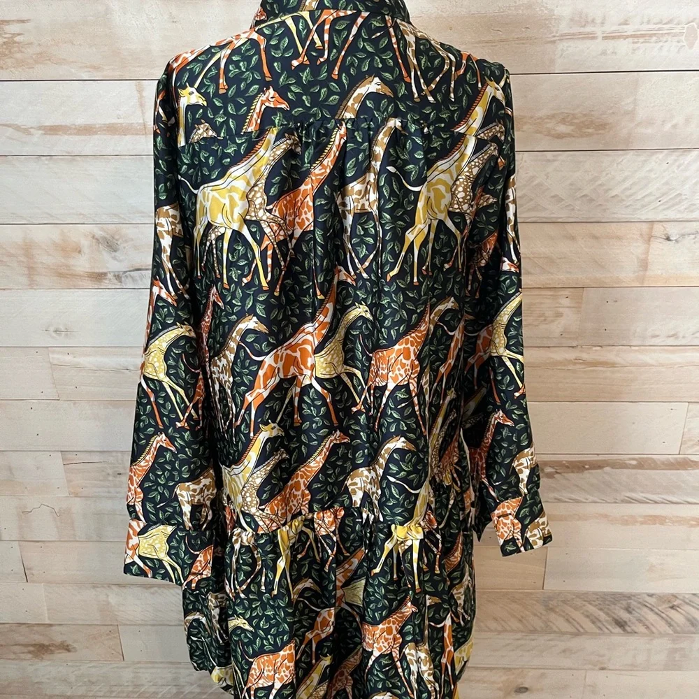 NWOT J. Crew size S giraffe print shirtdress